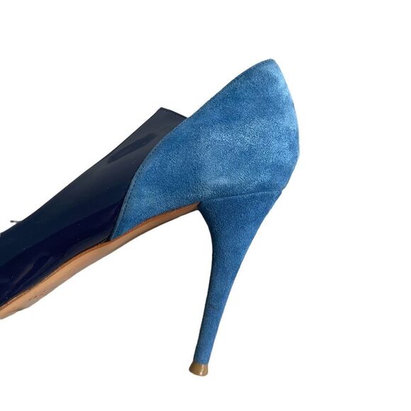 Chloe Leather High Heel Pointy Toe Pumps Shoes Made In Italy Blue 39.5 - Picture 11 of 15